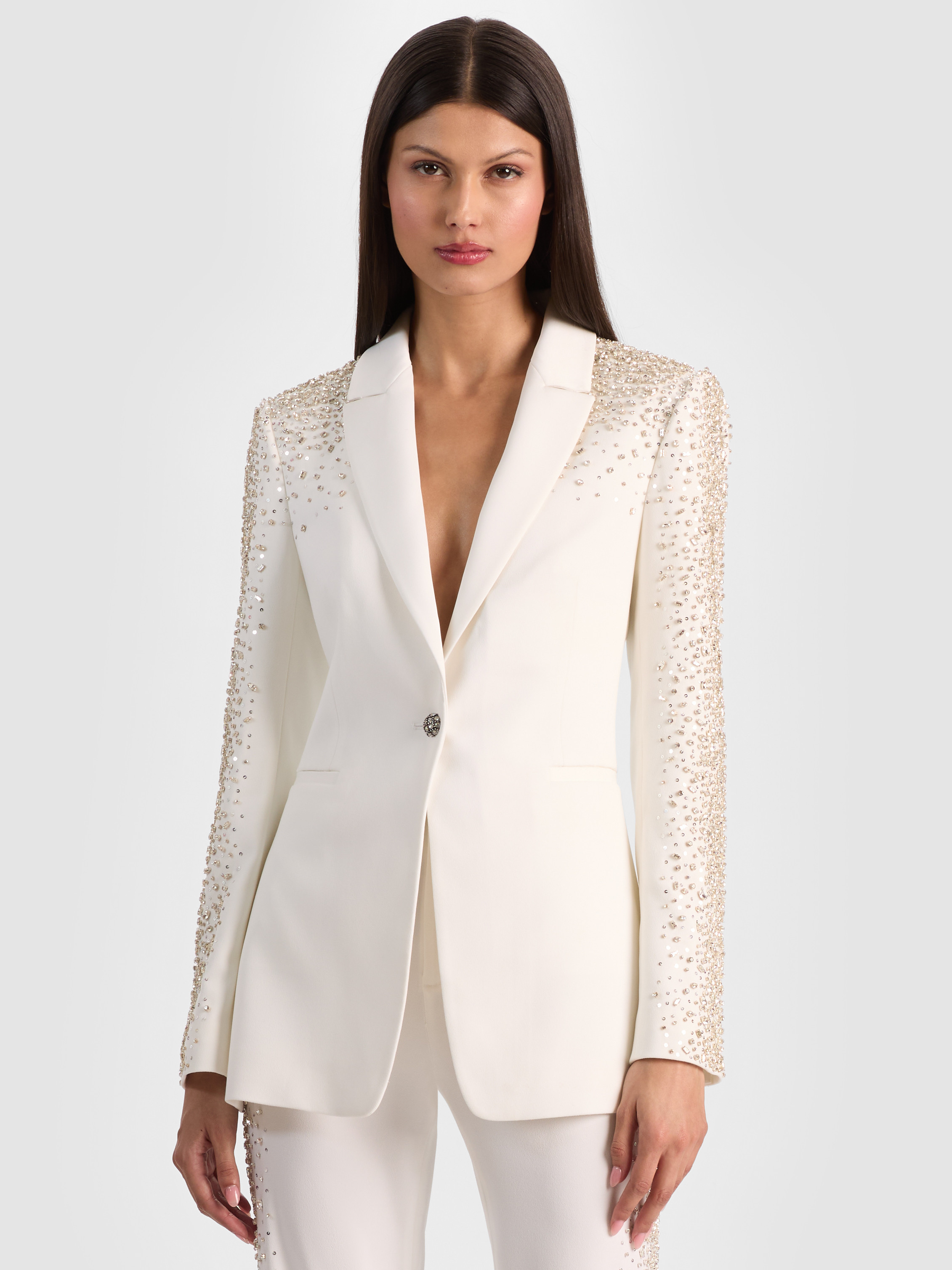 alice + olivia BREANN EMBELLISHED FITTED BLAZER | Alice + Olivia