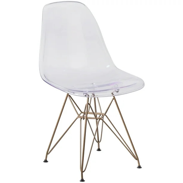 Flash Furniture Elon Series Ghost Chair with Gold Metal Base | Walmart (US)