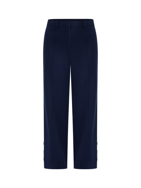 Side Button Wide Leg Pants in Twill | LOFT