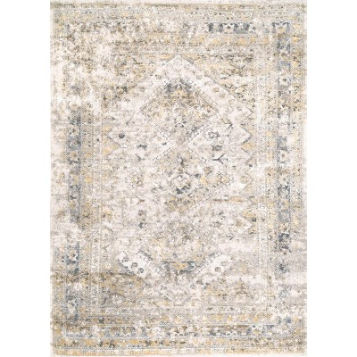 8'x8' Square Loomed Medallion Area Rug Gold - nuLOOM | Target