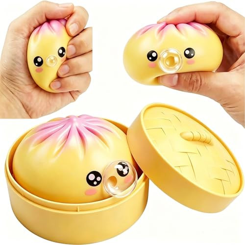 Dumpling Squishies, Mystery Squishy Dumpling Box, Squeeze Toys for Anxiety Stress Relief, Blow Bubbles Dumplings Sensory Fidget Toy with Food Steamer, Stress Balls for Adults & Kids, Desk Toys Gift | Amazon (US)