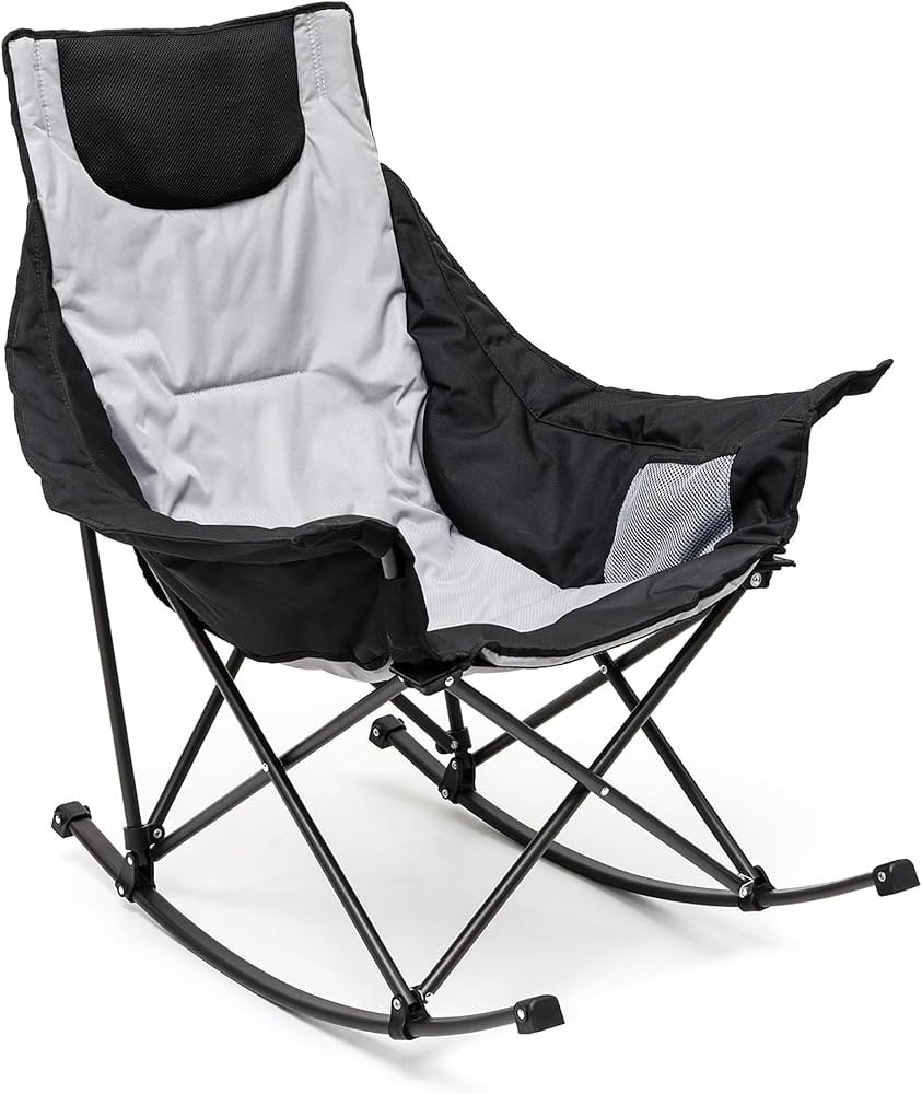 SUNNYFEEL Oversized Rocking Camping Chair, Fully Padded Patio Chair with Side Pocket, High Back P... | Amazon (US)