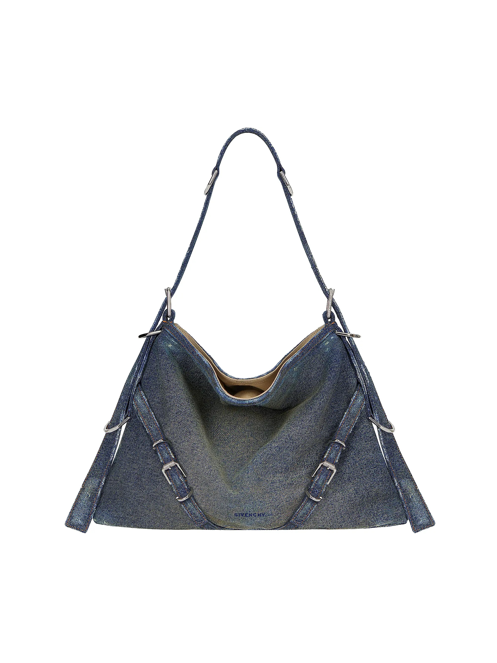 Medium Voyou Bag In Washed Denim | Saks Fifth Avenue