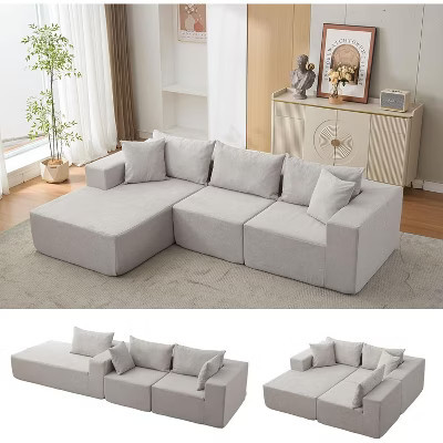 108" Boneless Cloud Sectional Sofa - Modular L-shape with left chaise & sofa bed design, no assembly required | Target
