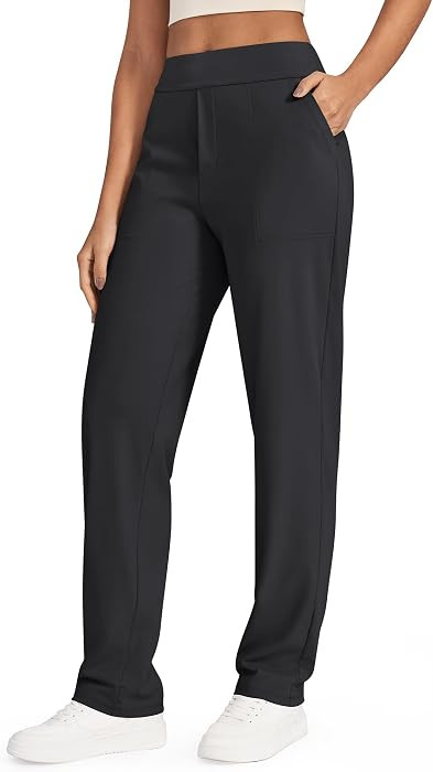 G4Free ShiftReady Women's Dress Work Pants with Pockets Yoga Straight Leg | Amazon (US)