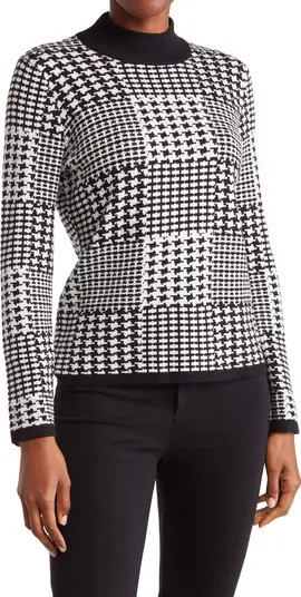 Joseph A Mix Houndstooth Mock Neck Sweater | Nordstromrack | Nordstrom Rack