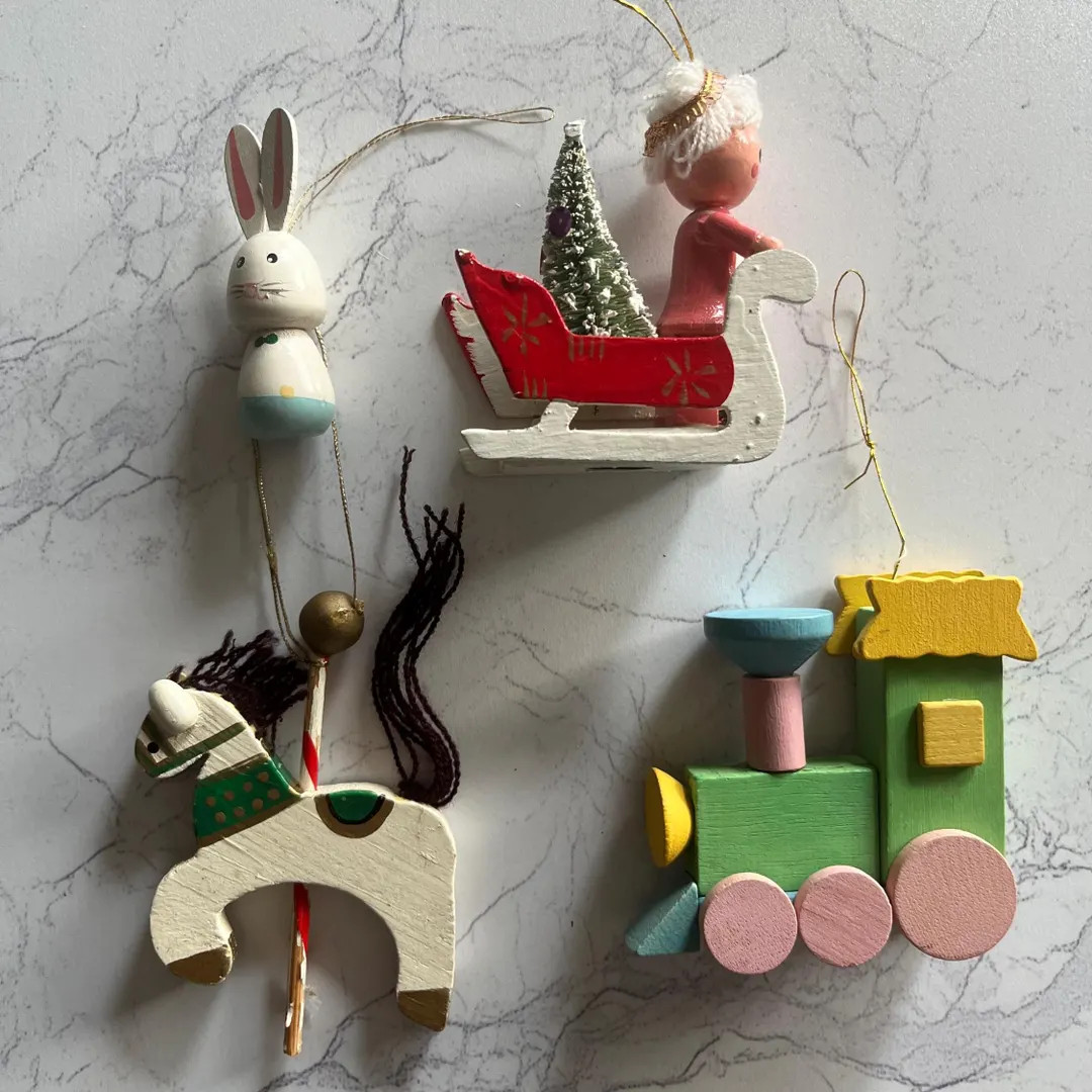 Vintage Lot of Children’s Wooden Christmas Ornaments (lot H) - Etsy | Etsy (US)