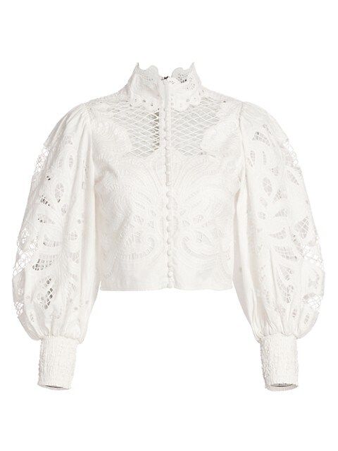 Yaz Eyelet Cropped Blouse | Saks Fifth Avenue