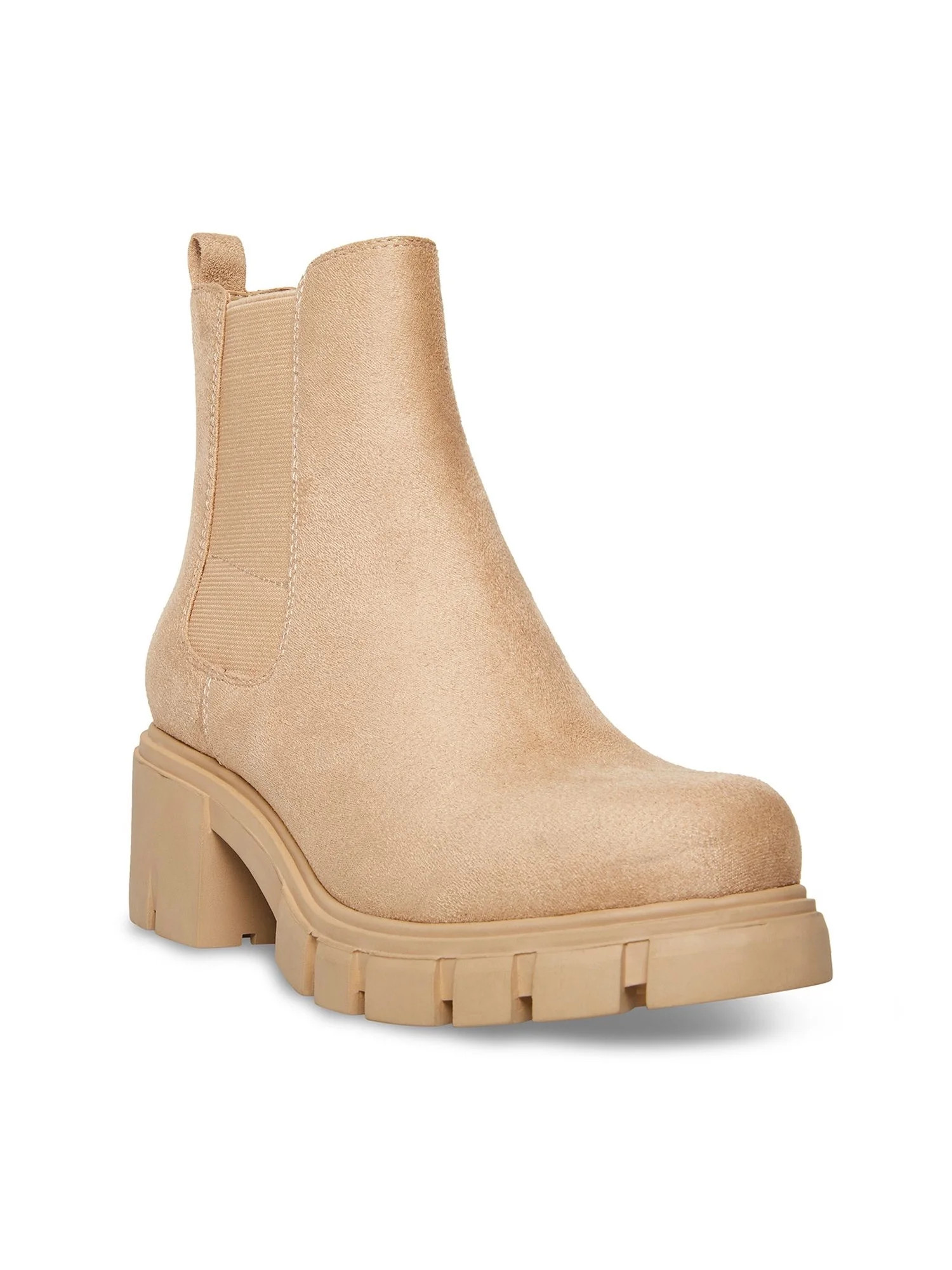 MADDEN GIRL Womens Sand Beige 1" Platform Padded Back Pull-Tab Lug Sole Goring Tessa Round Toe Bl... | Walmart (US)