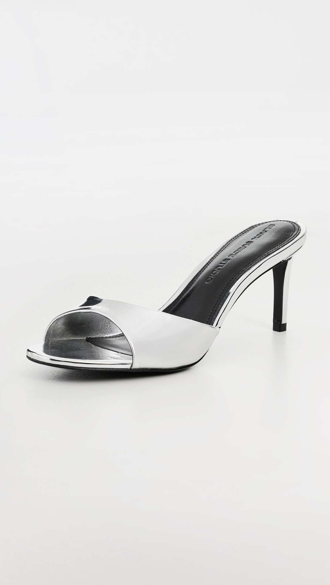 Black Suede Studio Freddie Sandals Silver Mirror Metallic 37.5 | Shopbop