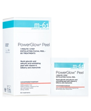 m-61 by Bluemercury PowerGlow Peel 1 Minute 1-Step Exfoliating Facial Peel - 60 Treatments | Macys (US)