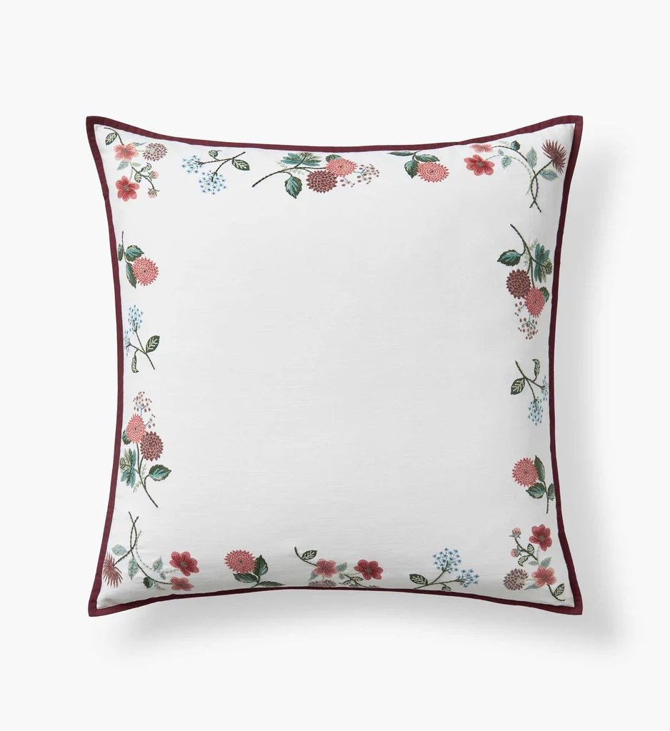 Embroidered Pillow Cover - Dahlia Ivory | Rifle Paper Co.