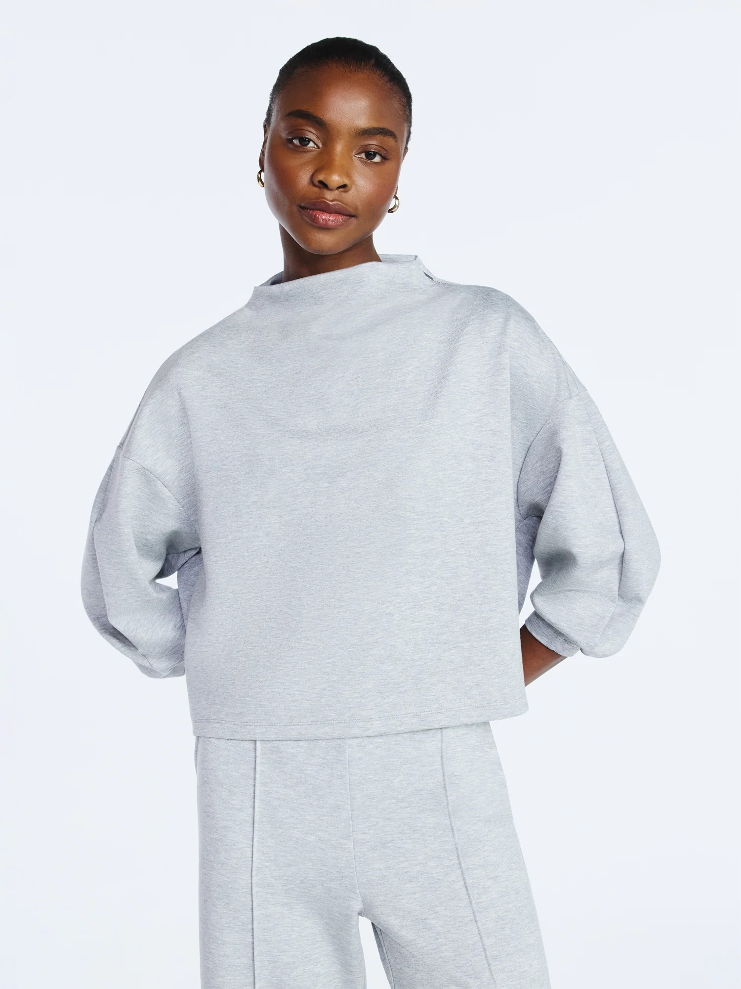 Scoop Women's New Scubaknit Zip Neck Top, Sizes XS-XXL | Walmart (US)