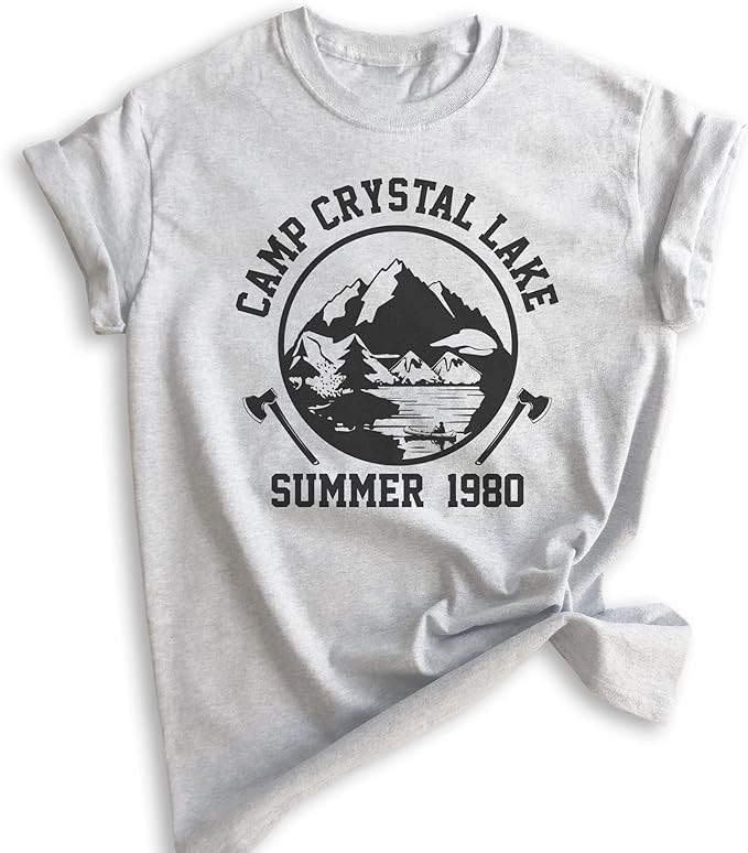 Camp Crystal Lake Shirt, Unisex Women's Men's Shirt, Funny Halloween T-Shirt, Horror Graphic Tee | Amazon (US)