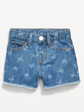 Embroidered Frayed-Hem Jean Shorts for Toddler Girls | Old Navy (CA)