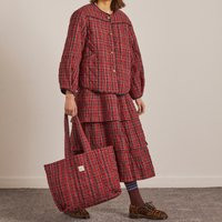Damson Madder Checked Cotton Reversible Tote Bag | Coggles (Global)