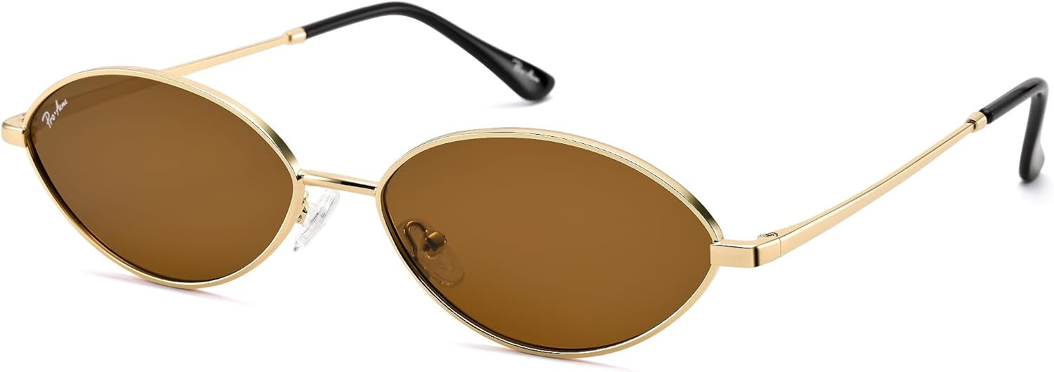 Pro Acme Retro Oval Small Cat Eye Sunglasses for Women, 90s Polarized Trendy Shades, Narrow Y2k Fashion Glasses | Amazon (US)