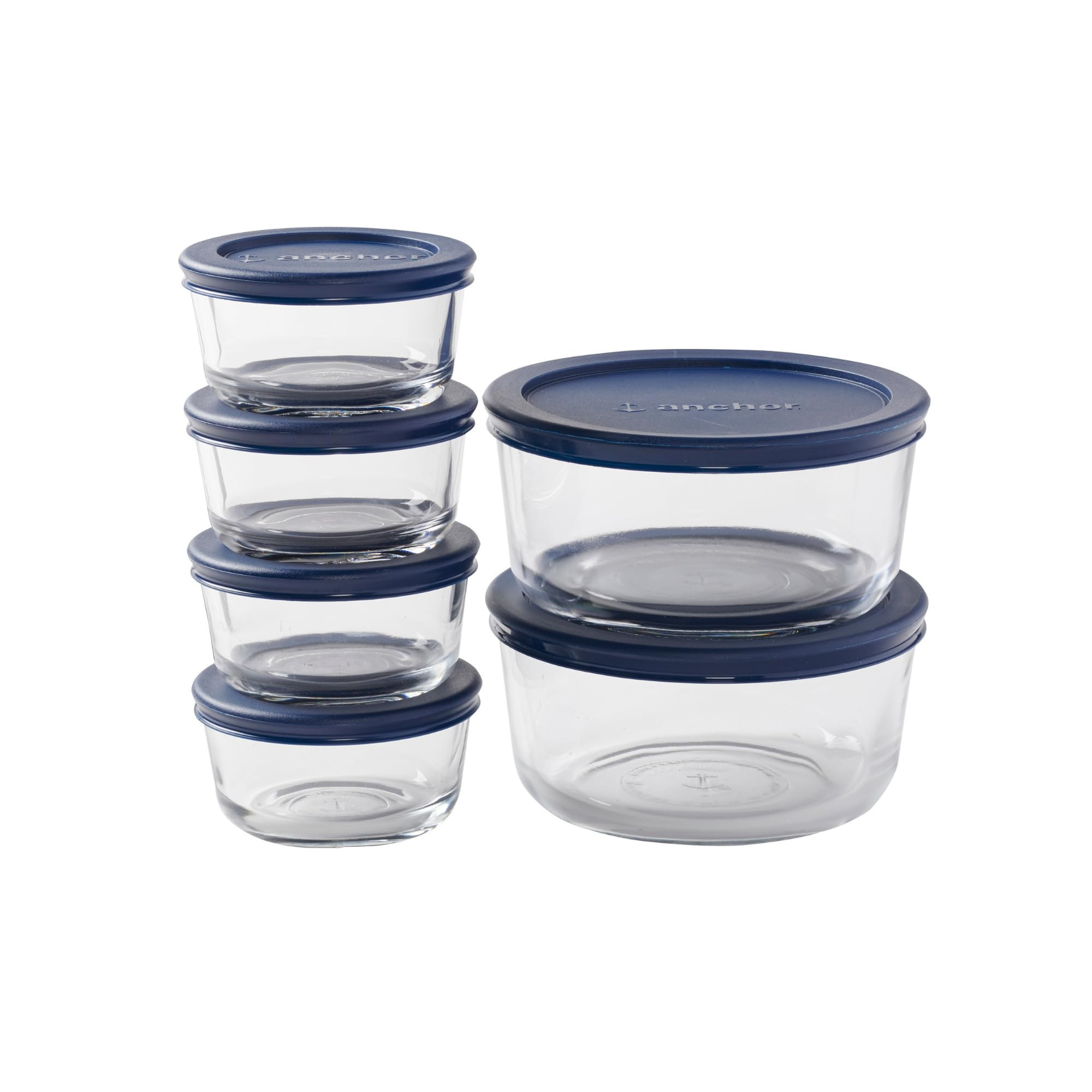 Anchor Hocking 12 Piece Glass Storage Containers with Lids (6 Glass Food Storage Containers & 6 N... | Amazon (US)