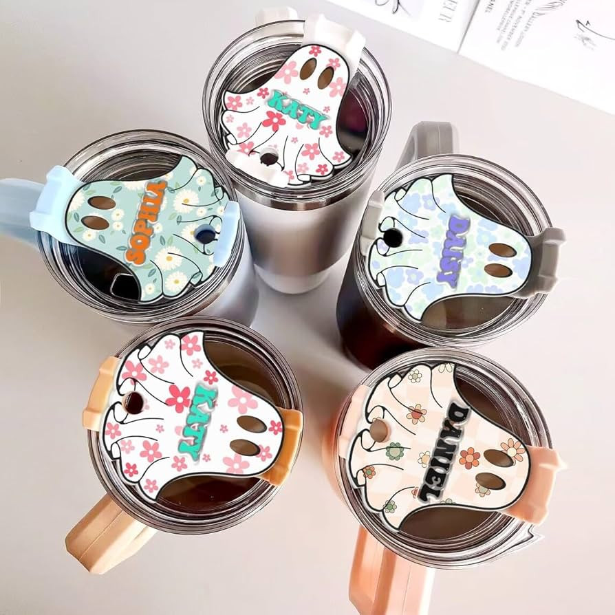 Custom Halloween Tumbler Name Plate, Ghost Tumbler Cup Tag, 30oz 40oz Tumbler Plate Topper, Stanl... | Amazon (US)