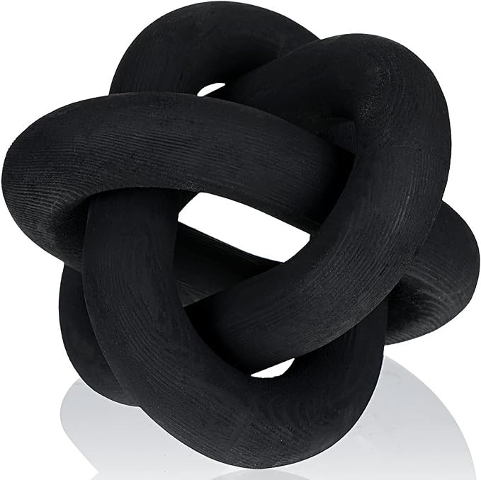 Wood Chain Link Decor 3 Link Wood Knot Decor Hand Carved Coffee Table Decor Modern Farmhouse Shel... | Amazon (US)