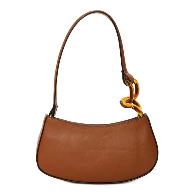 No Boundaries Women's Top Zip Shoulder Bag, Cognac | Walmart (US)