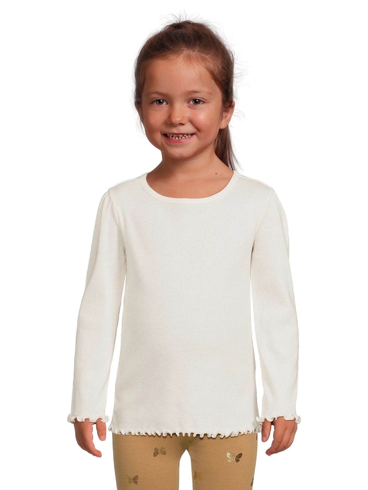 Garanimals Toddler Girl Ribbed Long Sleeve Top, Sizes 12M-5T | Walmart (US)