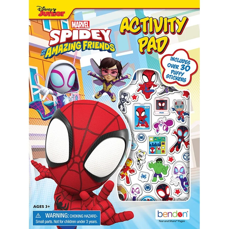 Disney Jr Spidey and His Amazing Friends 32-Page Coloring and Activity Book with Puffy Stickers, ... | Walmart (US)