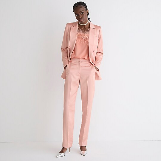 Full-length Kate straight-leg pant in structured satin | J. Crew US