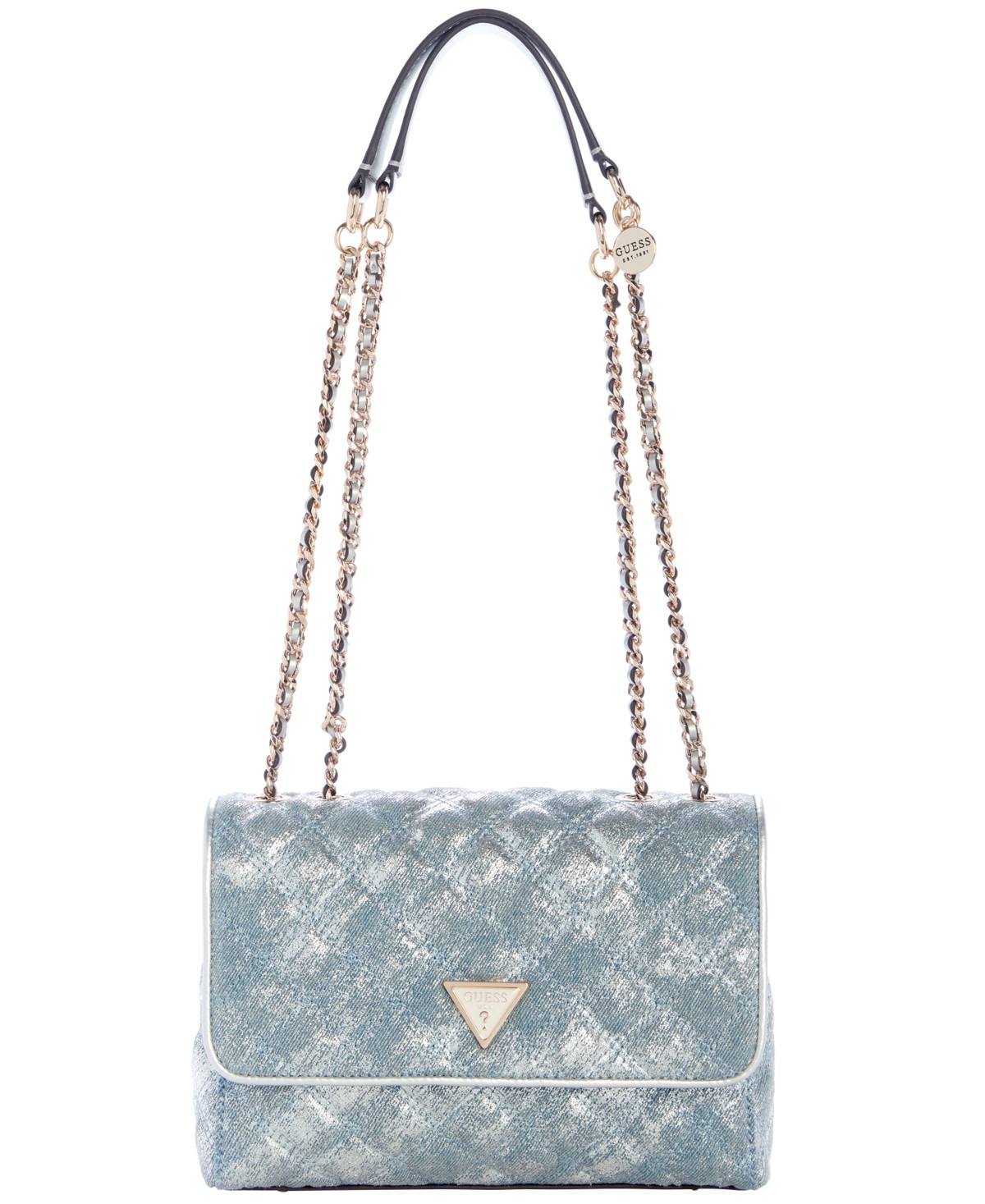 Guess Giully Ii 2 Compartment Convertible Small Flap Handbag - Blue | Macy's
