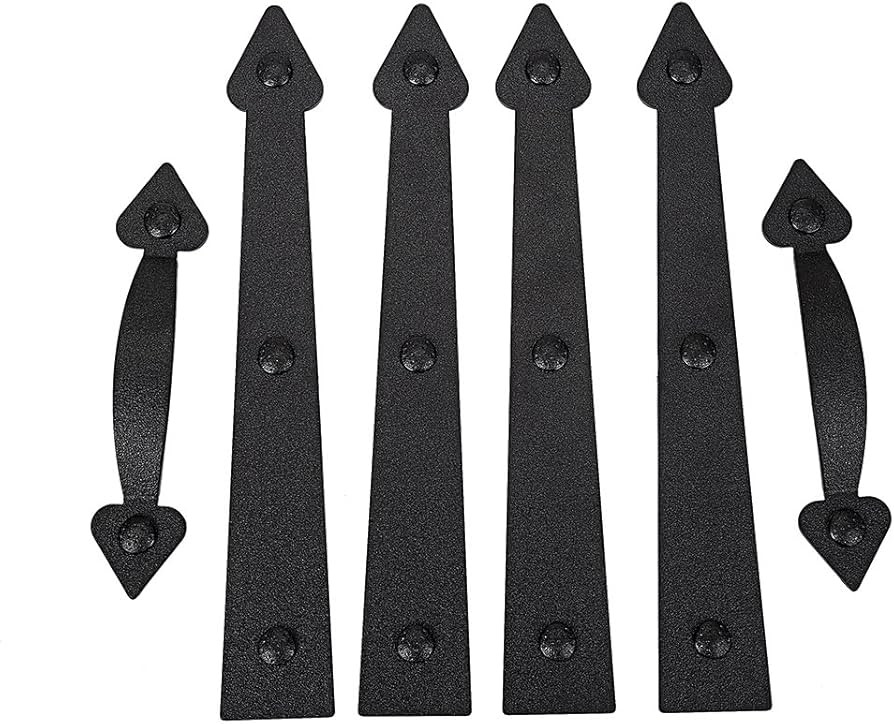 Magnetic Decorative Garage Door Curb Appeal Faux Hinges Handles Hardware Kit Color Black | Amazon (US)