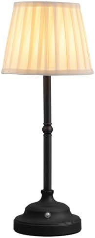 Cordless LED Table Lamp, Portables Fabric Shade Desk Lamps, 4000mAh Rechargeable Battery Powered ... | Amazon (US)