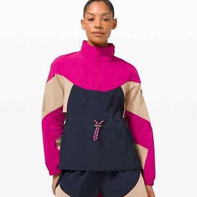 Lululemon Sz 4 Womens Raspberry Evergreen Anorak Pullover Jacket Colorblock | eBay US