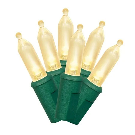 Indoor/Outdoor 100-Count LED Mini Christmas String Lights, Warm White, 19.5', by Holiday Time | Walmart (US)