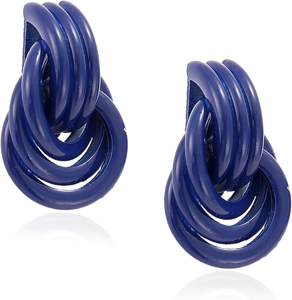 Chunky Gold Statement Earrings for Women Trendy,Fashion Gold Knot Geometric Drop Dangle Earrings ... | Amazon (US)