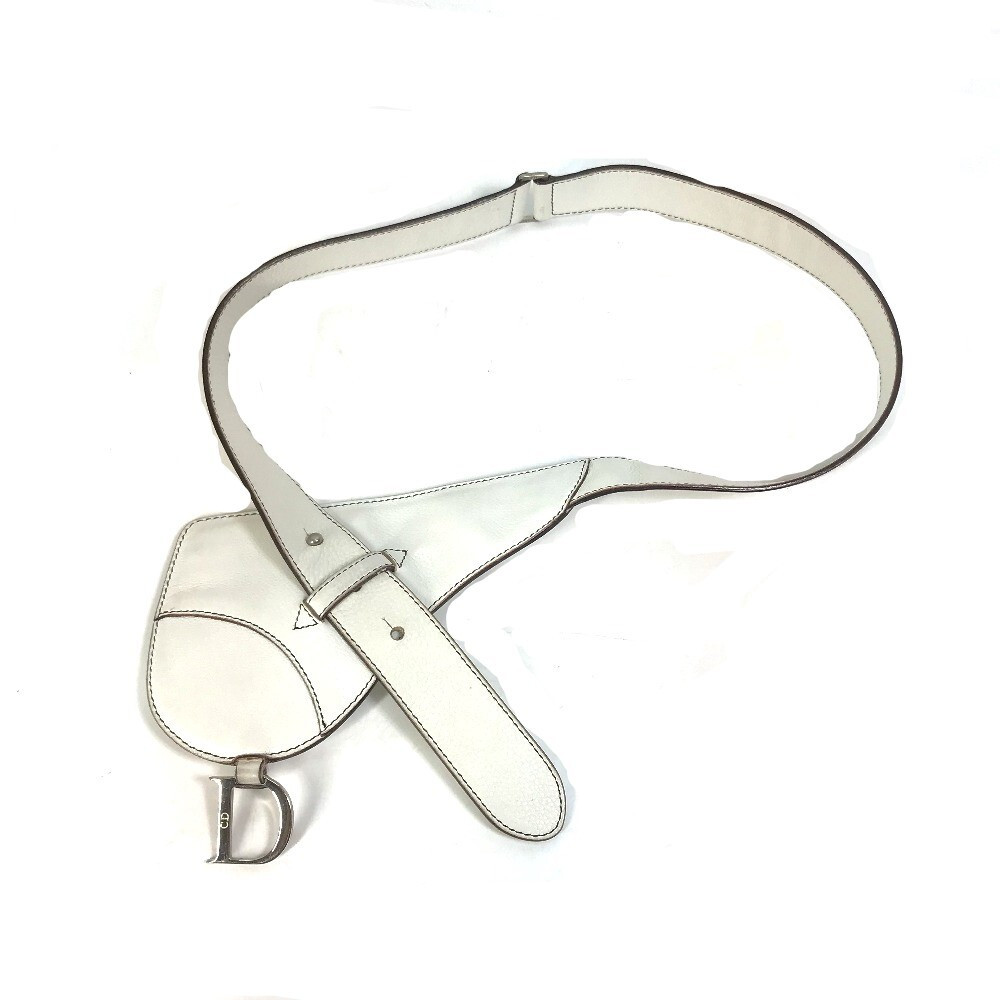 Christian Dior Saddle bag Waist pouch Pouch Waist Pouch Leather White | eBay US