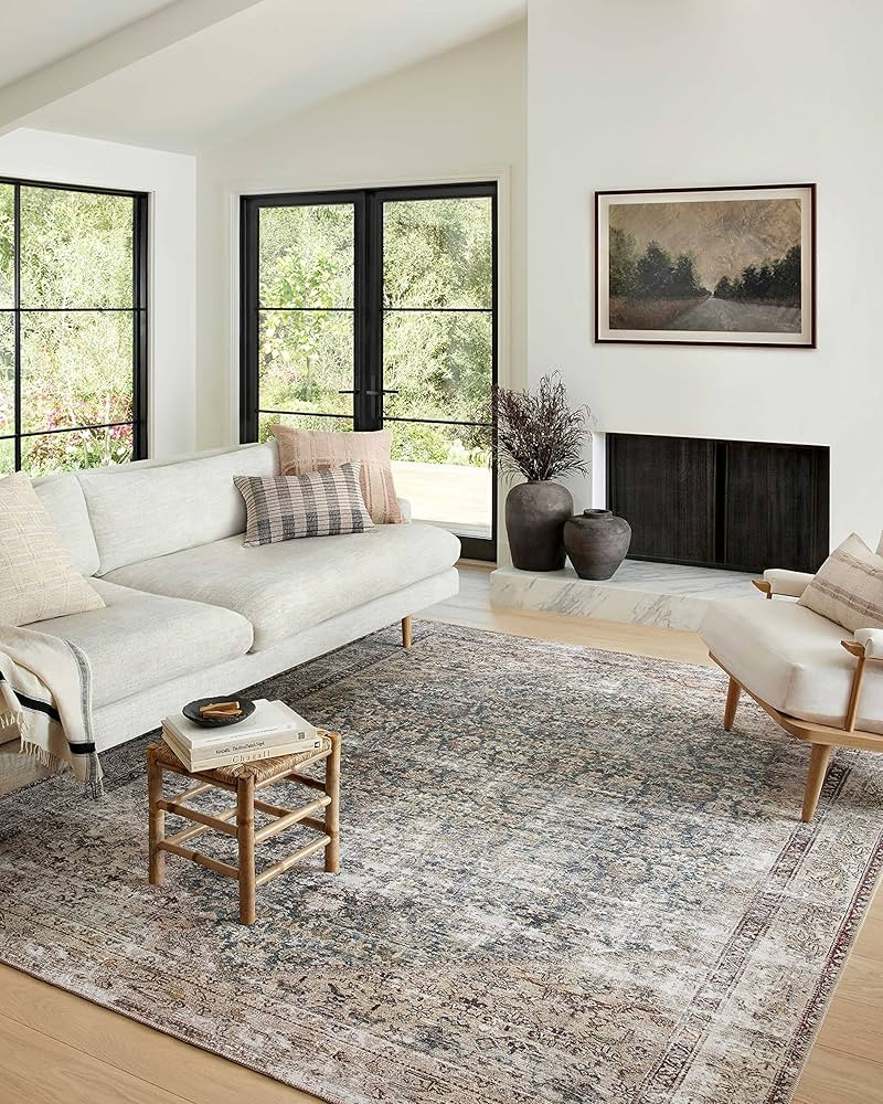 Amber Lewis x Loloi Georgie Collection GER-04 Teal / Antique 10'-0" x 14'-0" Area Rug | Amazon (US)