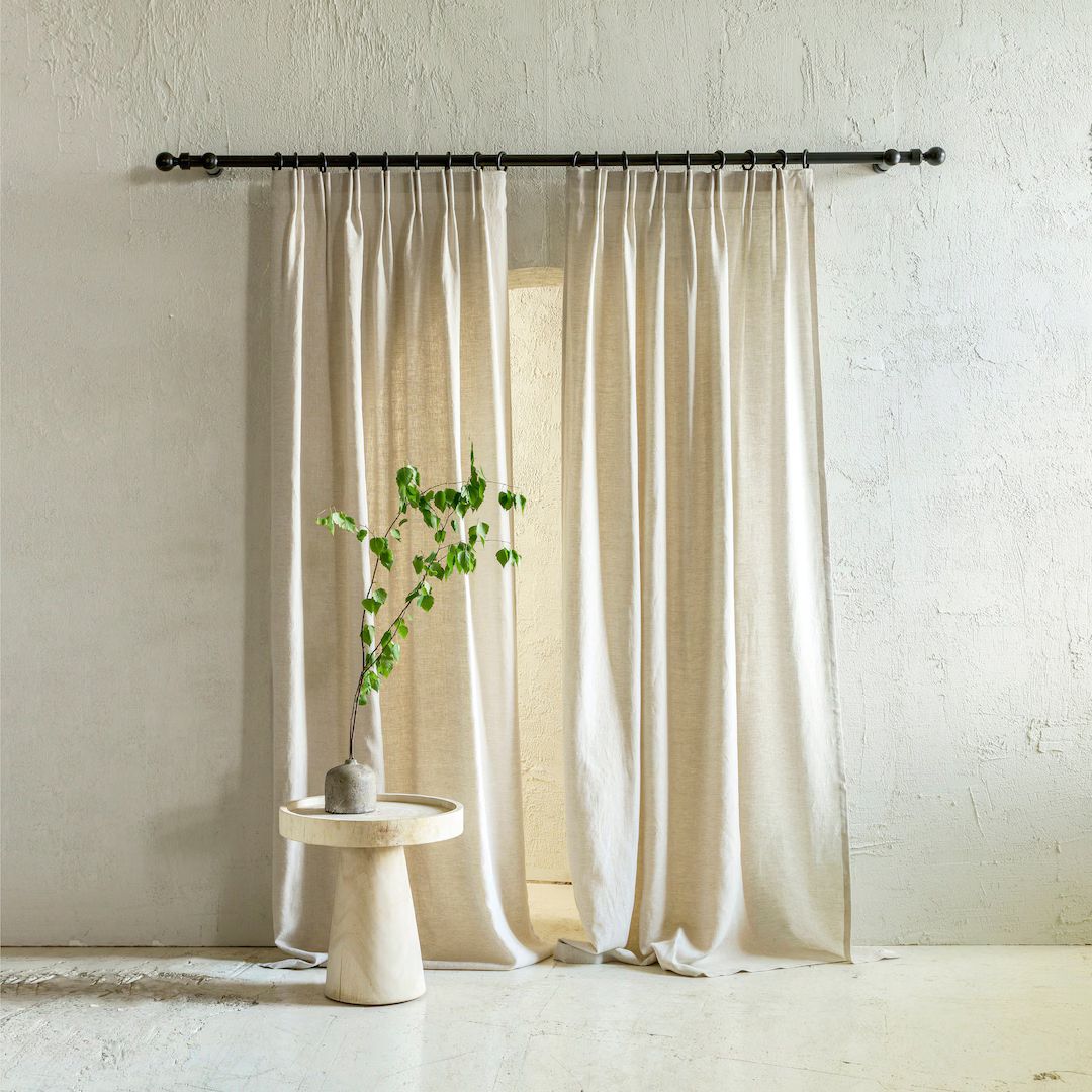 Custom linen curtains, Double pleat curtains, 30 colors, Blackout curtains, Linen window drapes b... | Etsy (CAD)