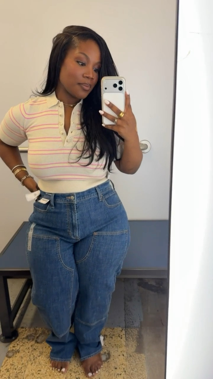 Spring outfit inspo 💐

Loveee the stitching on the jeans! 

Set is 30% off at Old Navy ✨

Polo: XS 
Pants: Size 16 

#LTKMidsize #LTKPetite #LTKSaleAlert