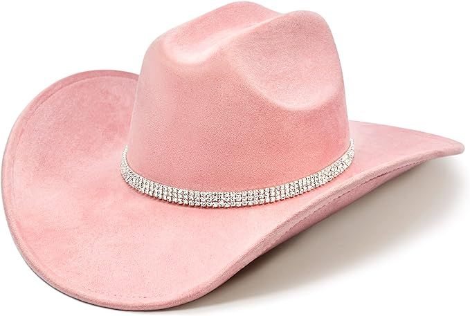 FLUFFY SENSE. Cowboy Hat for Women and Men with Shapeable Wide Brim - Felt Cattleman Western Hats... | Amazon (US)