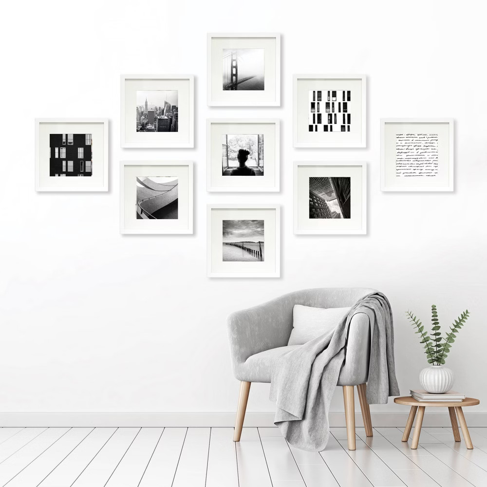 (Set of 9) 8"" x 8"" Matted Set White - Made By Design | Target