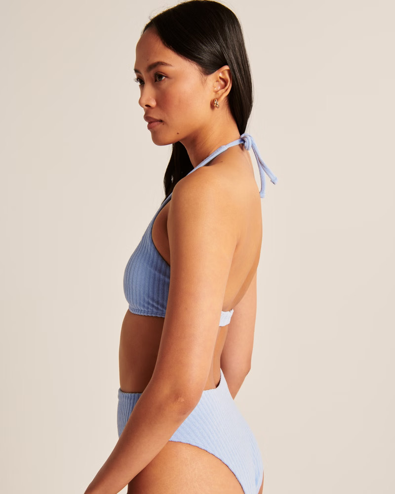 Terry 90s Halter Bralette Swim Top | Abercrombie & Fitch (US)