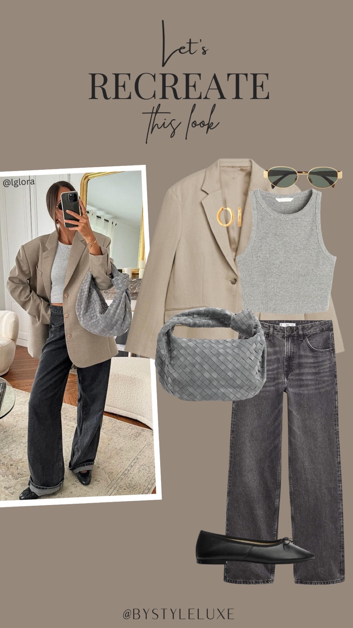 Let’s Recreate This Look - oversized blazer with grey wide leg jeans from @lglora 🖤
#jeans #blazer #everyday 

#LTKfindsunder100 #LTKstyletip #LTKitbag