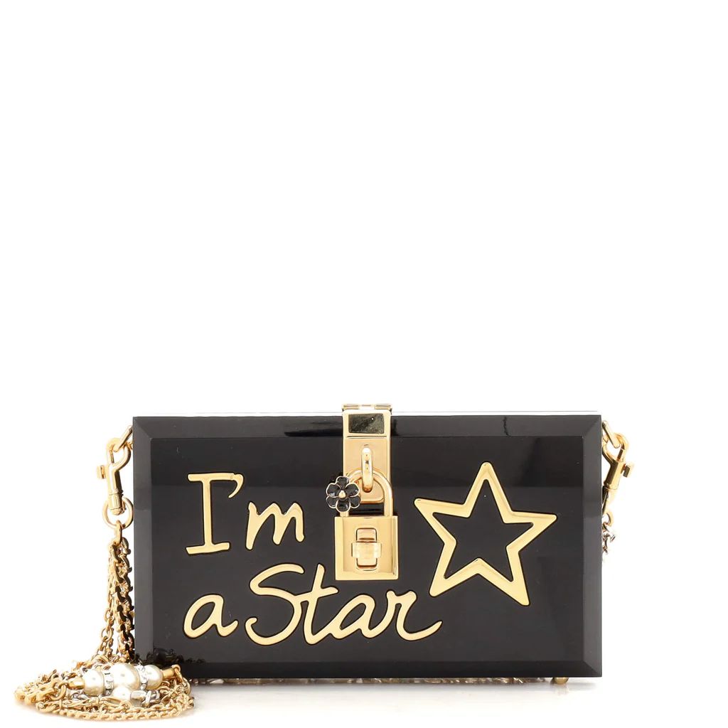 I Am a Star Clutch with Chain Embellished Acrylic Small | Rebag