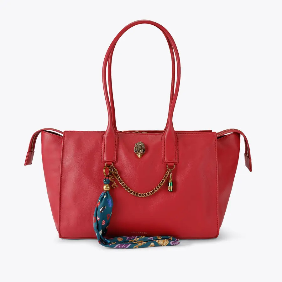 SLOANE SHOPPER Red Leather Shoulder Bag by Kurt Geiger London | Kurt Geiger US