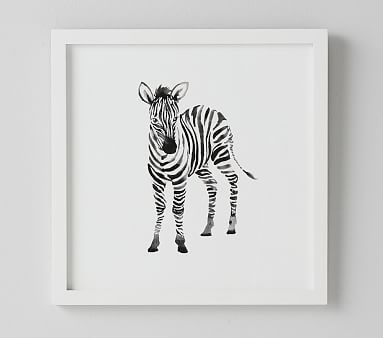 Baby Zebra Framed Art | Pottery Barn Kids