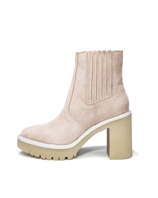Anastasia Faux Leather Heeled Boot - Cream | VICI