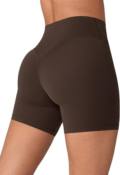 UNISSU Hugluxe No Front Seam Hidden Scrunch Butt Biker Shorts 5" High Waisted Buttery Soft Yoga B... | Amazon (US)