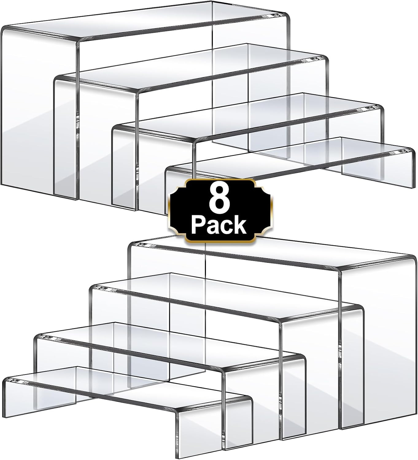Aheroi Acrylic Risers Display Stands, Acrylic Stands for Display 8Pcs 2Set | Amazon (US)