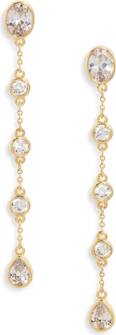 Nordstrom Bezel Cubic Zirconia Linear Drop Earrings | Nordstrom | Nordstrom
