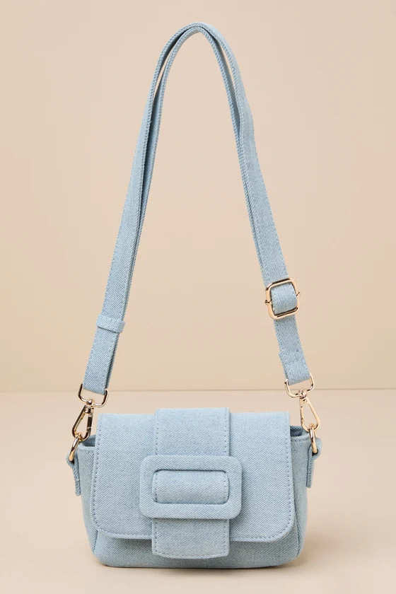 Flawless Essential Light Blue Denim Crossbody Bag | Lulus